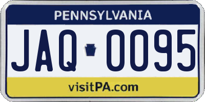 PA license plate JAQ0095
