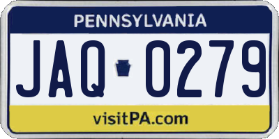 PA license plate JAQ0279