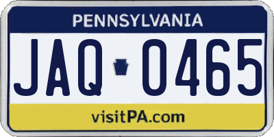 PA license plate JAQ0465
