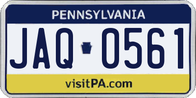 PA license plate JAQ0561