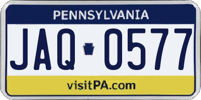 PA license plate JAQ0577