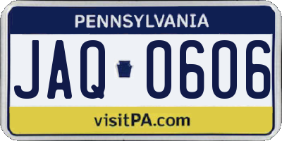 PA license plate JAQ0606