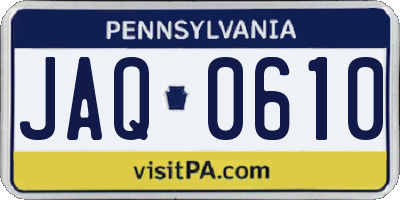PA license plate JAQ0610