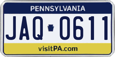 PA license plate JAQ0611