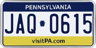 PA license plate JAQ0615