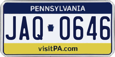 PA license plate JAQ0646