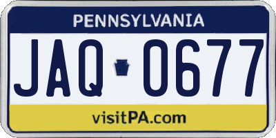 PA license plate JAQ0677
