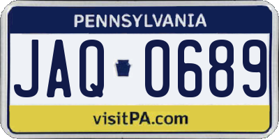 PA license plate JAQ0689