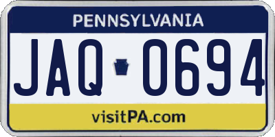 PA license plate JAQ0694