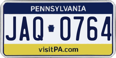 PA license plate JAQ0764