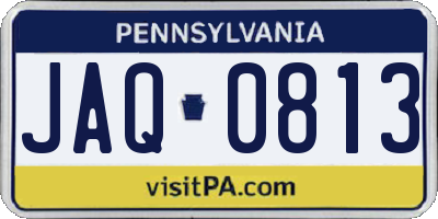 PA license plate JAQ0813