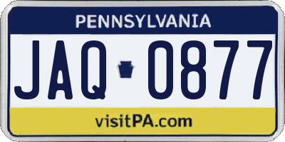 PA license plate JAQ0877