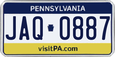 PA license plate JAQ0887