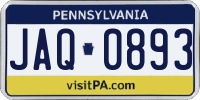 PA license plate JAQ0893