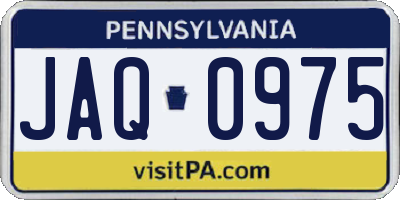 PA license plate JAQ0975