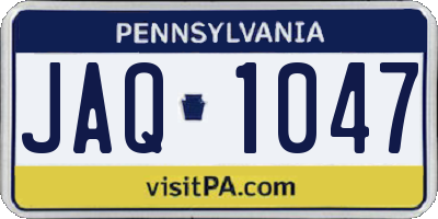 PA license plate JAQ1047