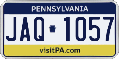 PA license plate JAQ1057