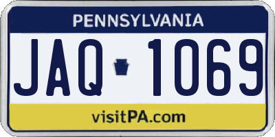 PA license plate JAQ1069