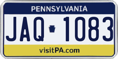 PA license plate JAQ1083