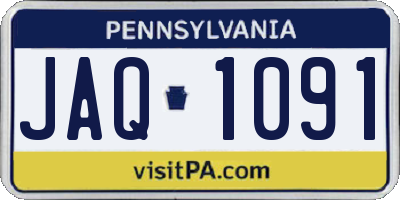 PA license plate JAQ1091