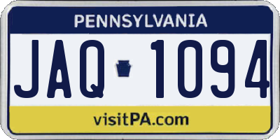 PA license plate JAQ1094