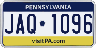 PA license plate JAQ1096