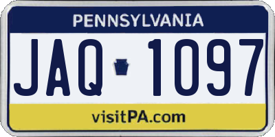 PA license plate JAQ1097