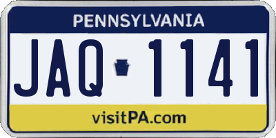 PA license plate JAQ1141