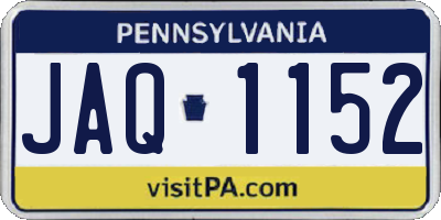 PA license plate JAQ1152