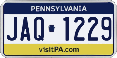 PA license plate JAQ1229