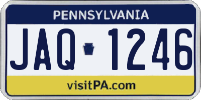 PA license plate JAQ1246