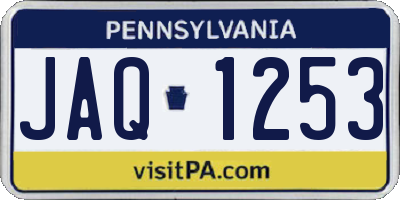 PA license plate JAQ1253
