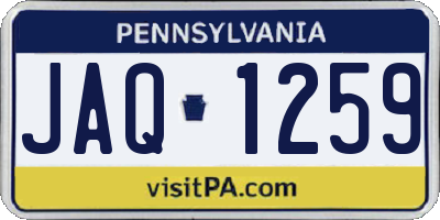 PA license plate JAQ1259