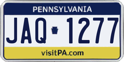 PA license plate JAQ1277