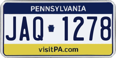 PA license plate JAQ1278