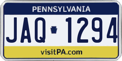 PA license plate JAQ1294