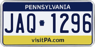 PA license plate JAQ1296