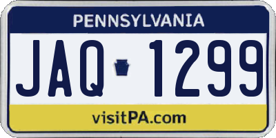 PA license plate JAQ1299