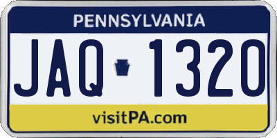 PA license plate JAQ1320