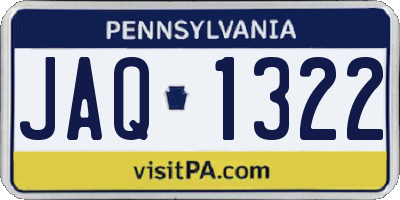 PA license plate JAQ1322