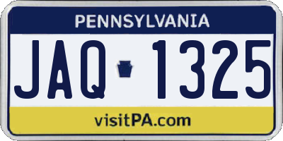 PA license plate JAQ1325