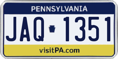 PA license plate JAQ1351