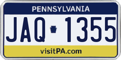 PA license plate JAQ1355