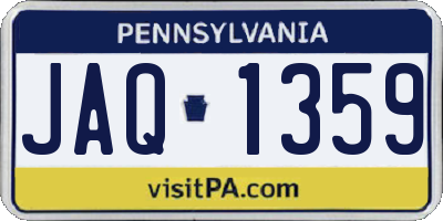 PA license plate JAQ1359