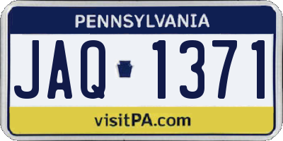 PA license plate JAQ1371