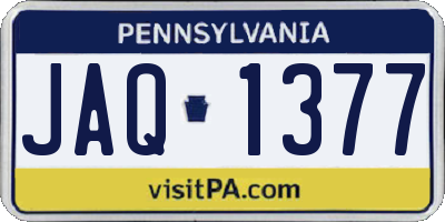 PA license plate JAQ1377