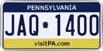 PA license plate JAQ1400