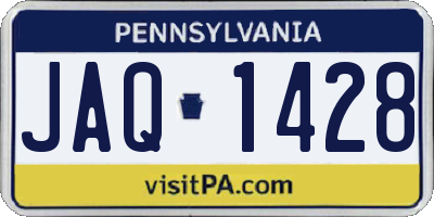PA license plate JAQ1428