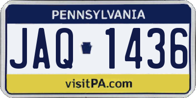PA license plate JAQ1436