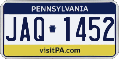 PA license plate JAQ1452